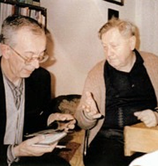 Don Ricci con il teologo ceco Josef Zverina.