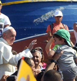 Il Papa all'isola di Lampedusa.