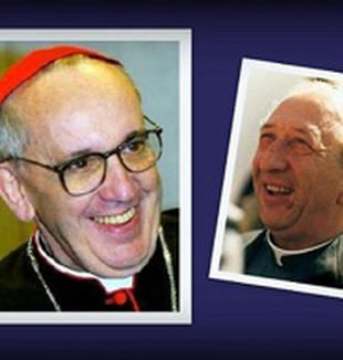 Da sinistra, Jorge Maria Bergoglio e don Giussani.