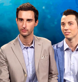 Andrea e il suo socio Alessandro a "Shark Tank", il nuovo programma di Italia1.