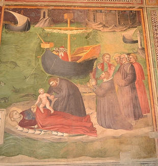 Giovanni da Milano, Cappella Rinuccini, Miracolo di Santa Maria Maddalena, per intercessione della quale è tornata in vita la signora di Marsiglia.