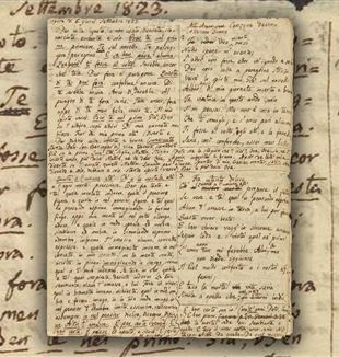 Il manoscritto della poesia "Alla sua Donna" (Su concessione del Ministero della Cultura ©Biblioteca Nazionale di Napoli).