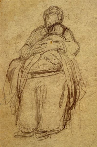 J. Francois Millet (1814- 1875). Studio per La bambina malata, (1858 ca.), Museo del Louvre, Parigi