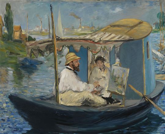 Edouard Manet, “Monet che dipinge sulla barca ad Argenteuil'', 1874
